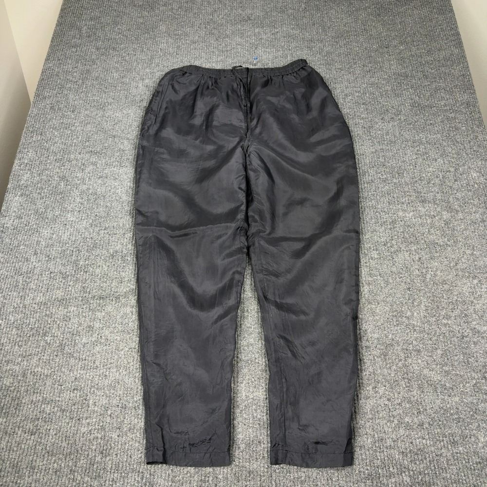 Stunt Sports Track Pants Mens M Black Elastic Waist Drawstring Silk‎ Shimmer